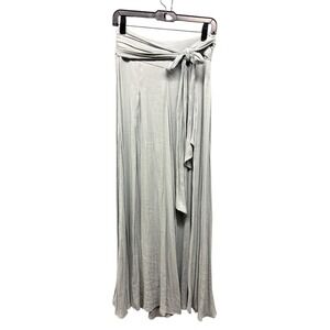 Zara Woman Palazzo Pants‎ XS Gray Wide Leg Flowy Belted High Rise Boho Chic